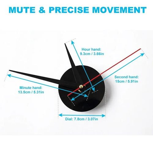 product_image_name-Generic-Modern Frameless 3D DIY Wall Clock - 40cm Decorative Mirror Stickers, Perfect for Home, Office, Hotel-Black-5