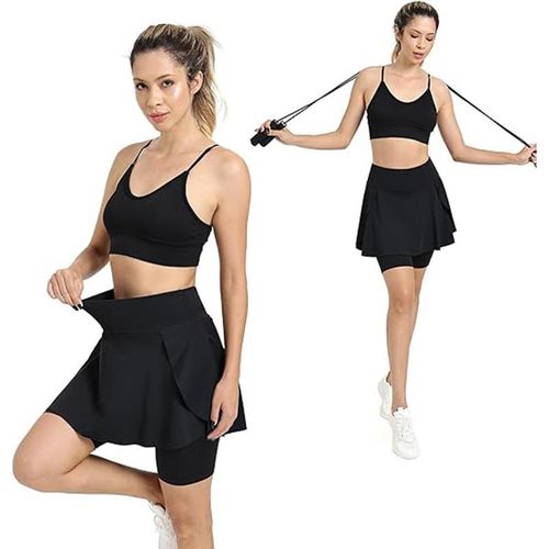 product_image_name-Fashion-Ladies Casual Sports Shorts Culotte Pants Pants Joggers Exercise Fitness- Black-1