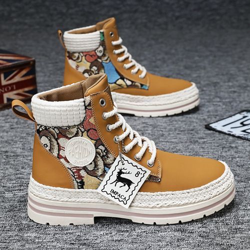 product_image_name-Fashion-Men's Casual Warm High Boots Martin Work Boots Khaki-1