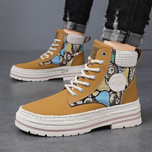 product_image_name-Fashion-Men's Casual Warm High Boots Martin Work Boots Khaki-5