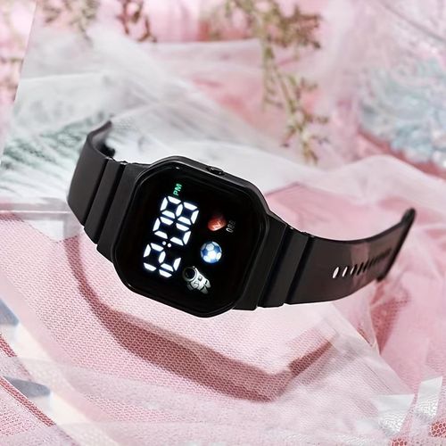 Fashion 1pc Square Student Multi-functional Sports Electronic Watch Suitable for Daily Decoration - image 2
