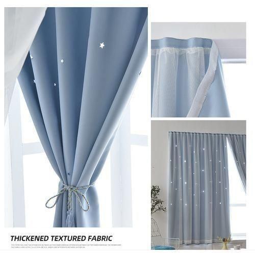 product_image_name-Generic-High Blackout Curtain in Velcro Fabric, Hollow, Nordic Style 100*210CM-1