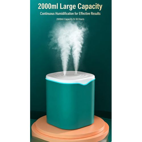 product_image_name-Generic-2000ml Cool Mist Humidifier Dual Spray Nozzles for Home Bedroom Office Green-4