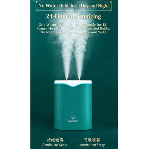 product_image_name-Generic-2000ml Cool Mist Humidifier Dual Spray Nozzles for Home Bedroom Office Green-6