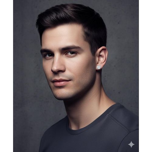 product_image_name-Generic- Magnetic Stud Earrings-Unisex -Rd Silver -3