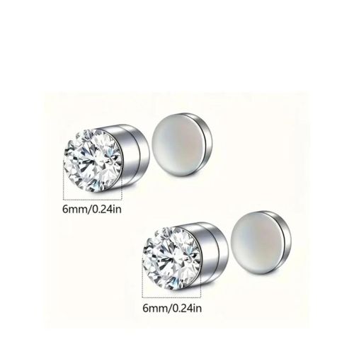 product_image_name-Generic- Magnetic Stud Earrings-Unisex -Rd Silver -4