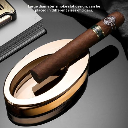 NIKIHONG Cigar Ashtray Crystal Single Slot Diameter for Home & Office(Grey) - image 3