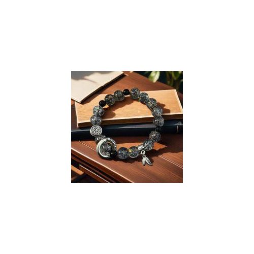 Fashion Black Ice Cracking Beaded Bracelet For Men Women