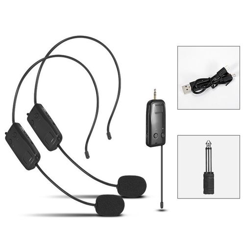 product_image_name-Generic-One For Two UHF Wireless Headset Microphone Lavalier Headset Amplifier-1