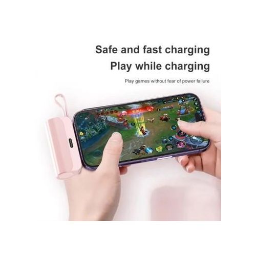 Generic 10000mAh Mini Capsule Power Bank Lightning Plug with 22.5W Built-In Fast Charging Type-C Cable - White - image 4