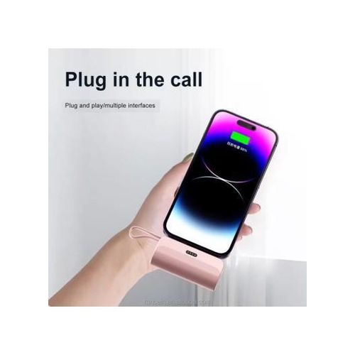 Generic 10000mAh Mini Capsule Power Bank Lightning Plug with 22.5W Built-In Fast Charging Type-C Cable - White - image 5