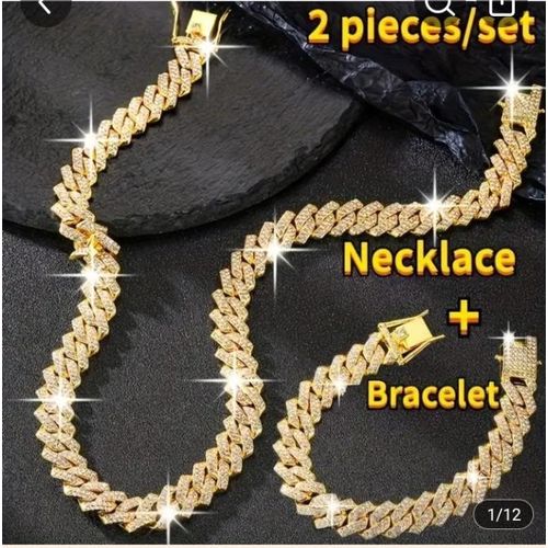 AD Gold Necklace with Sparkle Blinks - Gold