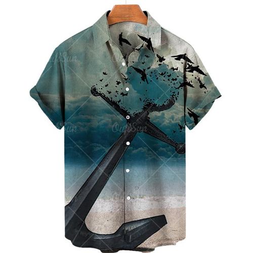 Shop Generic 2023 Sailing Compass Men's Shirts Summer Short Sleeve