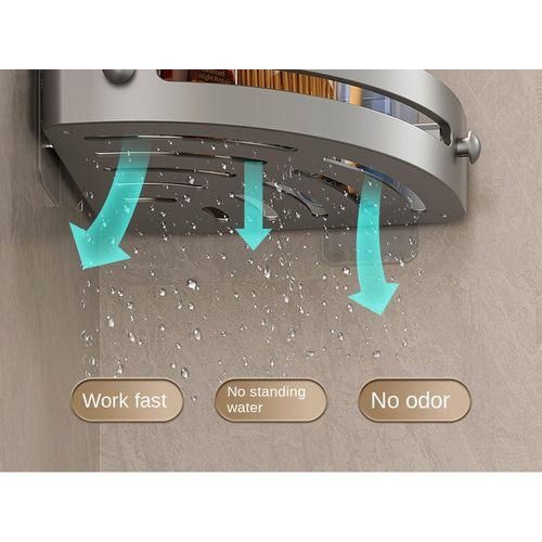 Generic Wall Corner Bathroom Shelf - Grey - image 7