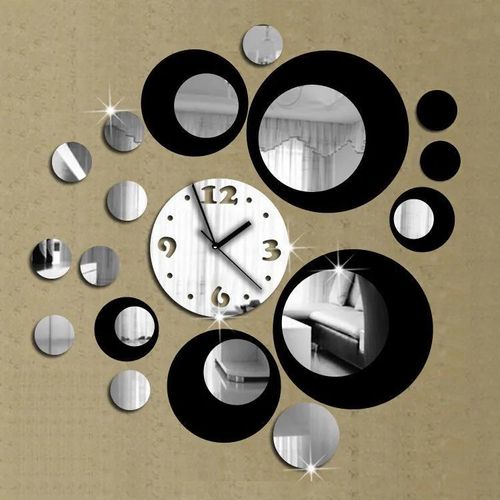 Generic DIY 3D Mirror Wall Clock Sticker Removable Wall Watch Art Home Office Decor
