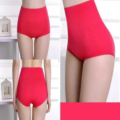 product_image_name-Generic-High Waist Belly Pants Shorts Postpartum Underwear Panties Shaping Abdomen Shapewear Shaped Pants - Red-2