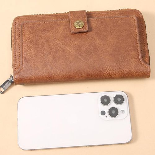 product_image_name-Fashion-Large Wallet Clutch Long Leather Phone Purse Business Hand Clutch Bag Card Holder Travel Wallet for Men Women Father Husband-1