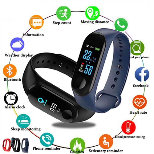 Shop Generic Popular Smart Watch wristband Silicone Strap - Blue Online ...