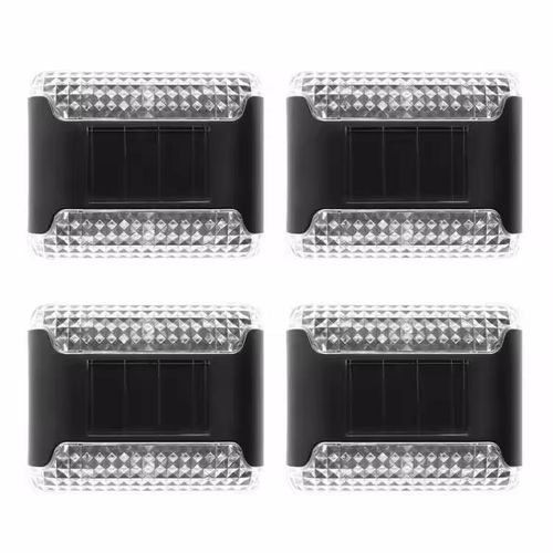 product_image_name-Generic-4pcs White waterproof LED solar lamp, outdoor garden environmental lighting decoration, lifting lamp, staircase, courtyard fence, color-changing wall lamp-6