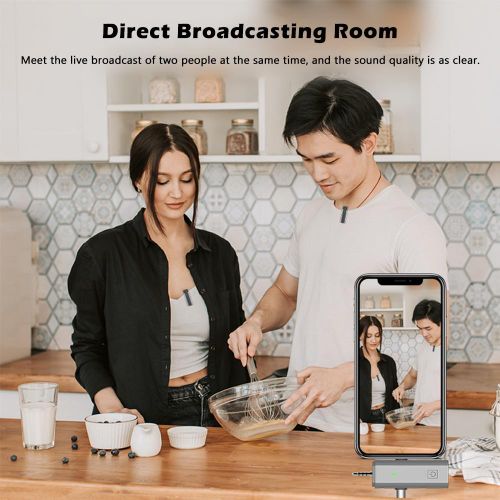BOMGE Wireless Lavalier Lapel Microphone for iPhone, Android, Camera-Cordless Plug-Play 2.4G Ultra Low Delay Built-in Noise Reduction Chip - image 7
