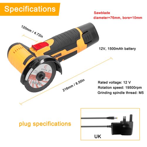 product_image_name-Generic-12V 19500rpm Electric Grinding Tool Multifunctional Angle Grinders Handheld Cutter-5
