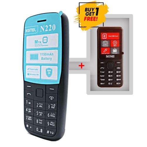 N220 Dual SIM Phone - Black - Buy 1 Get 1 Free Somi G20 Phone