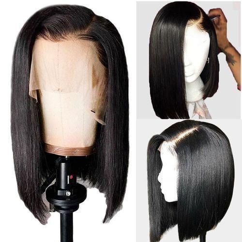 product_image_name-Generic-Straight Bob Wigs Human Hair Hd Full Front Wig Peruvian Natural Human Hair Transparent Frontal Wigs-2
