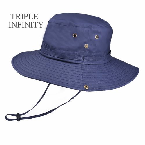 Shop Generic Fashion Summer Men Sun Hats Quick-drying Fisherman Panama Hat  Outdoor Fishing Hiking Foldable Breathable Anti-UV Bucket Hat Caps-Navy  Blue Hat Online
