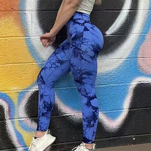 Shop Generic Tie Dye Sports Leggings Women Yoga Pants Fitness Workout Push  Up Tights Scrunch Gym Leggings High Waist Yoga Clothing(#Style2-Dark Blue)  Online