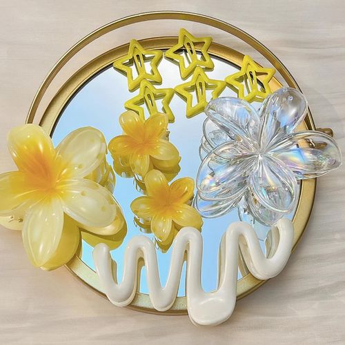 product_image_name-Generic-10pcs New Vintage Colorful Shark Egg Flower Hair Claw Clips-1