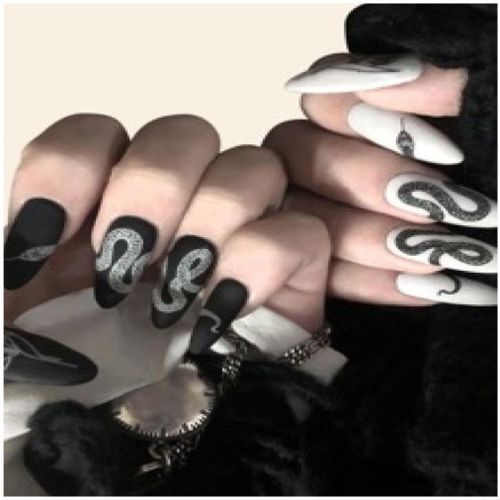 Amazon.com: Black French Tip Press on Nails Long Square Fake Nails  Butterfly Acrylic False Nails with Glitter Designs Artificial Nails Full  Cover Glue on Nails Reusable Stick on Nails for Women and