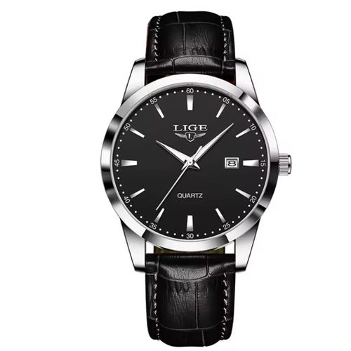 product_image_name-Lige-Mens Leather Watch- Black-1