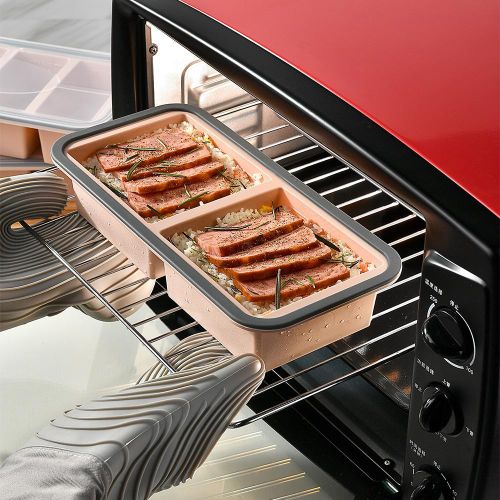 product_image_name-Generic-Silicone Freezer Tray with Lid - 4 Large Portions 250ml each bowl Utensils for preserving soup and stew-4