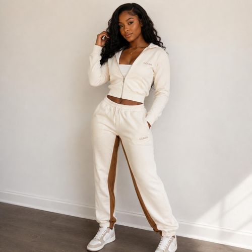 SHEIN Cream “Clean” Athleisure jogger