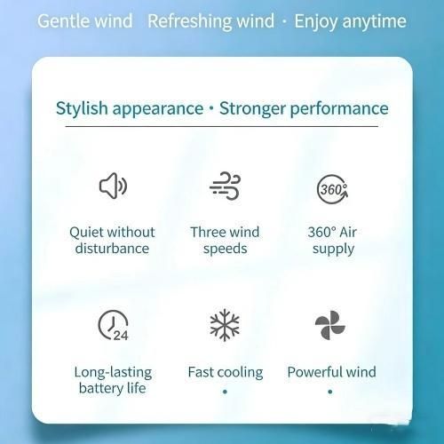 Generic Rechargeable neck hanging fan, 360 degree rotating portable fan - image 3