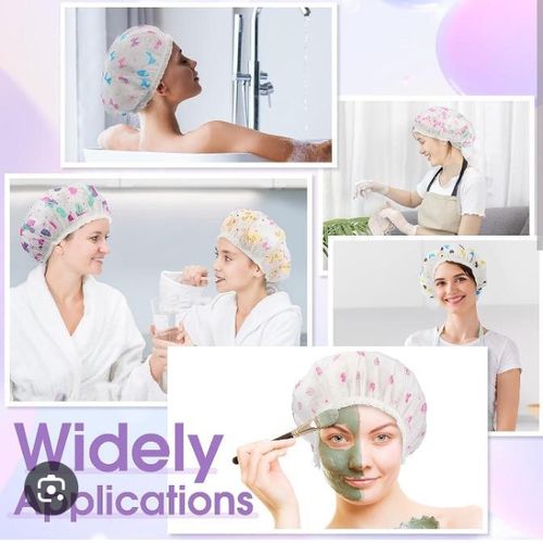 product_image_name-AD-3pcs Multifunctional  Classic Waterproof Shower Cap - Multicolor -1
