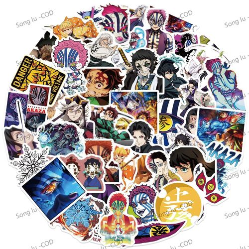 product_image_name-Fashion- 50 pieces Demon Slayer Infinity Castle Arc Benevolence Japanese Anime stickers+1pcs Mobile phone type c interface protective case ,suitable for laptops, computers, water cups-3