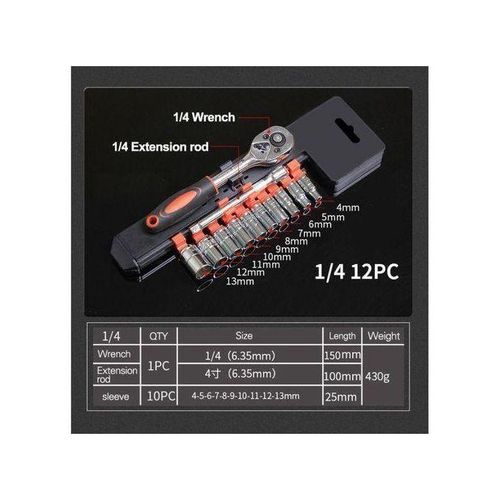 product_image_name-Generic-12-piece 1/4-inch drive socket wrench set Mechanical ratchet socket wrench-5