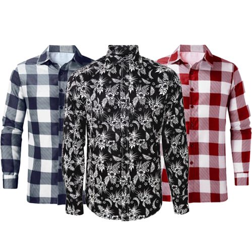 Shop White Label Cotton Long Sleeves Shirt - 3 Pack - Multicolour Online