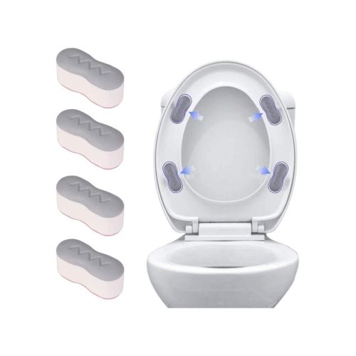 Generic Universal Toilet Seat Bumpers - Self-Adhesive Lid Spacers, 4 Pieces