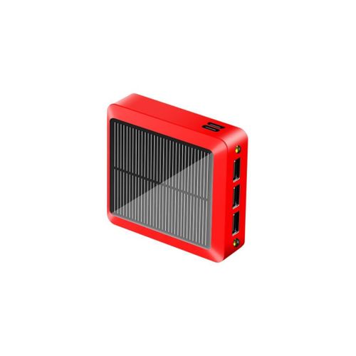 product_image_name-White Label-10000mAh 3 USB Ports Mini Solar Power Bank with Type-C & Micro USB Dual Input (L8 x W8 x H2.8)cm / (L3.1 x W3.1 x H1.1)inch - Red-4