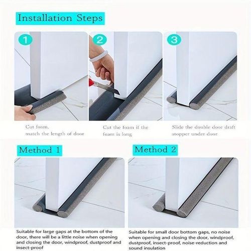 product_image_name-Generic-Adjustable Double-Door Wind Blocking Windscreen 93Cm/36.6Inch Home Use Soundproof Dustproof Sealing-3