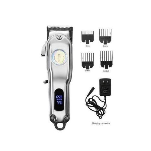 Waer Professional Digital Cordless/Rechargeable Hair Clipper 3 - 8W - Silver