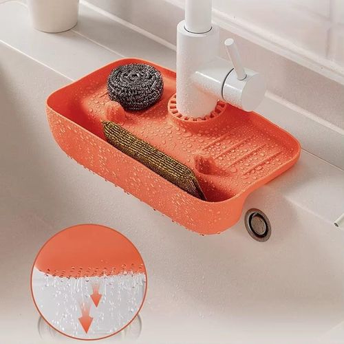 Generic Sink Caddy Sponge Holder Kitchen Bathroom Organizer-Orange - image 2