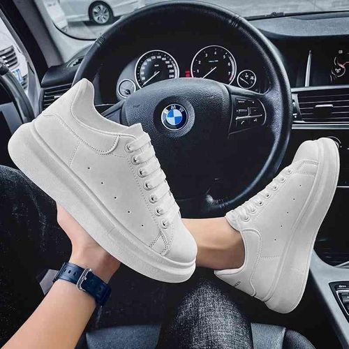 product_image_name-Generic-White leather casual shoes unisex breathable gym shoes women tennis sneakers Canvas - White-1