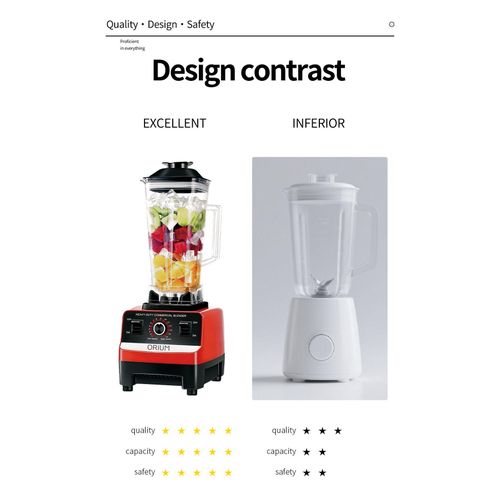 Orium 2L Multifunctional Heavy Duty Commercial Blender - Black/Red - image 3