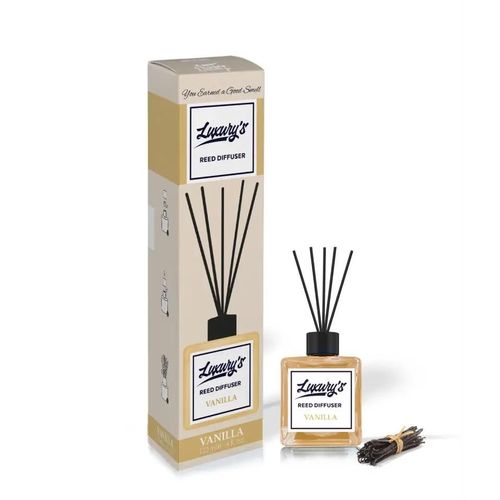Luxury Vanilla Reed Diffuser – 120ml Home Fragrance Air Freshener with 5 Rattan Sticks