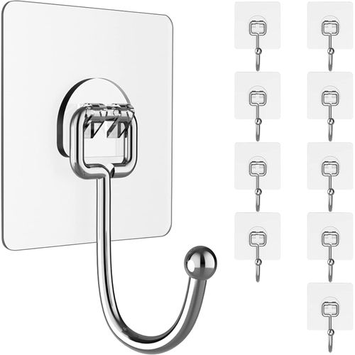 product_image_name-Generic-Pack Of 10 Hooks Transparent Non-marking High Load Bearing-1