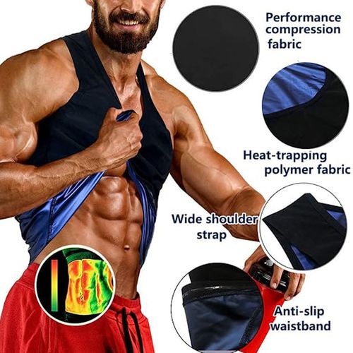 Men Sauna Sweat Vest Polymer Body Shaper Workout Waist Trainer