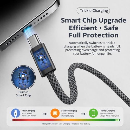Generic USB-A to Type-C Charging Cable – Fast Charge & Data Sync, Durable Braided 1M for Type-C Phones - image 4